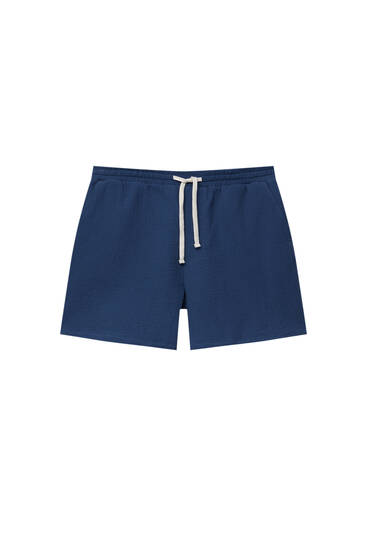 Crepe trunk-style Bermuda shorts