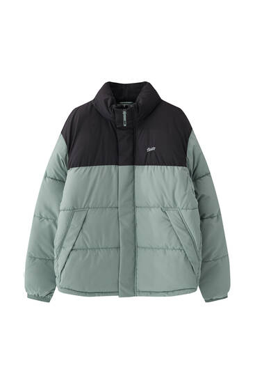 Puffer jacket with a funnel neck