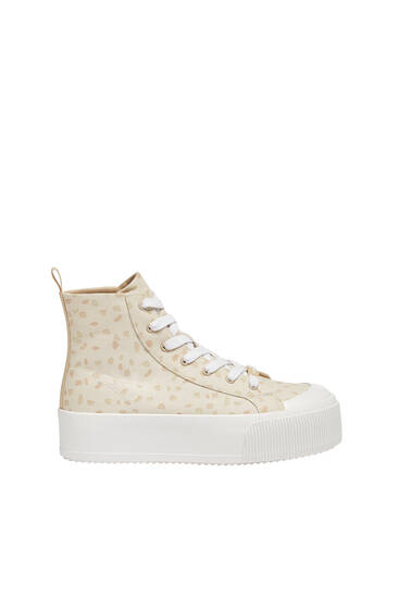 Printed high-top trainers
