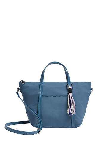 Embellished nylon mini shopper bag