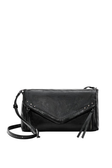 Crossbody bag with flap and chain