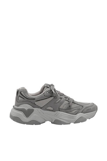 Chunky sole multi-piece trainers