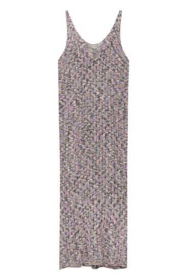 Long space-dye knit dress