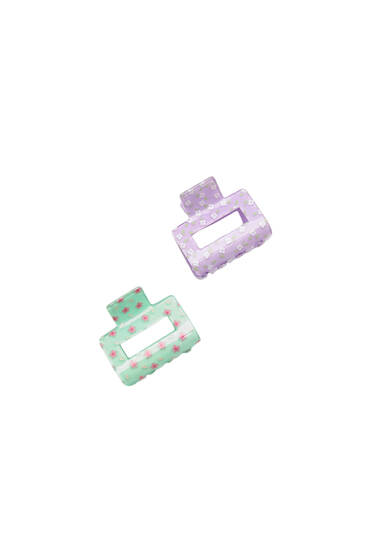 2-pack of floral hair clips