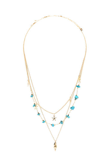 Multi-strand necklace with sea charms