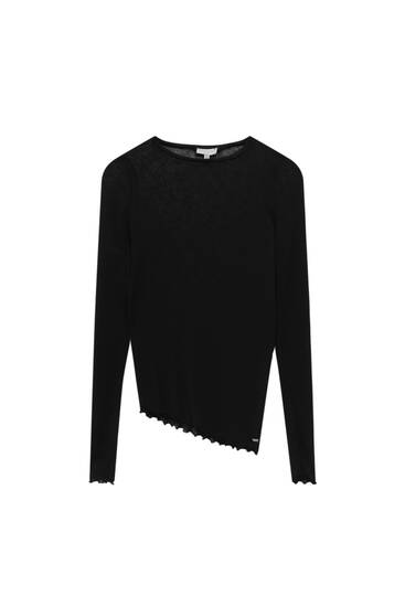 pull and bear volume shoulder t shirt