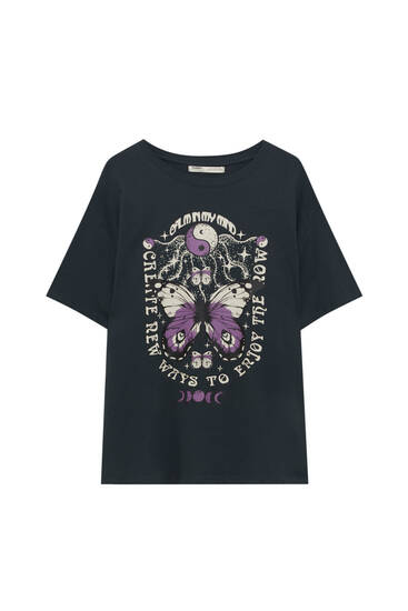 T-shirt imprimé papillon