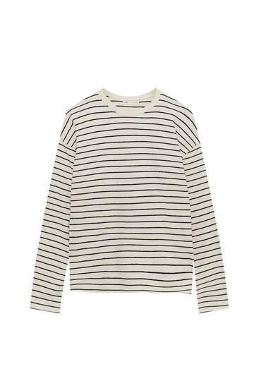 Long-sleeve striped T-shirt