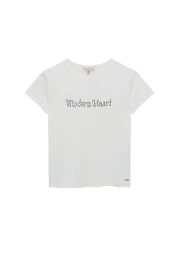 T-shirt Modern Heart avec strass