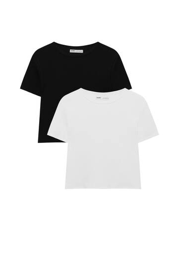 Pack of ribbed short sleeve T-shirts