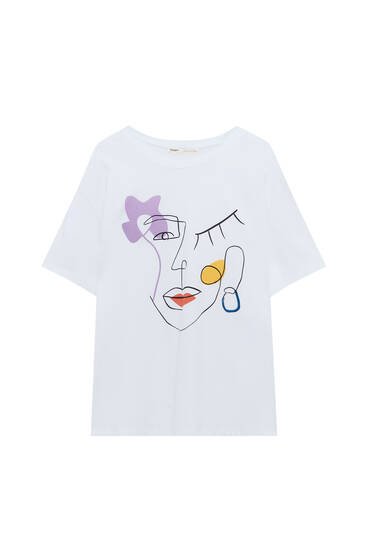 T-shirt with faces graphic