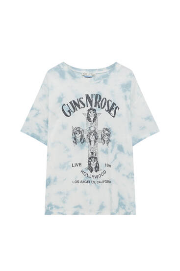 Guns N' Roses batik desenli t-shirt