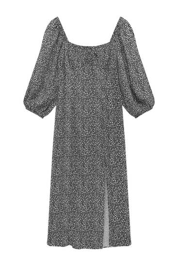 Midi dress with 3/4 sleeves