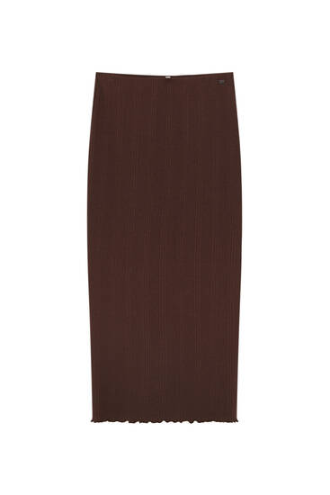 Falda larga marrón