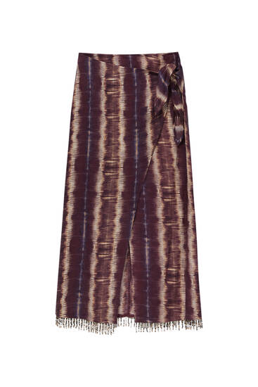 Rustic midi wrap skirt