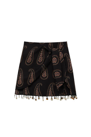 Mirrored sarong mini skirt