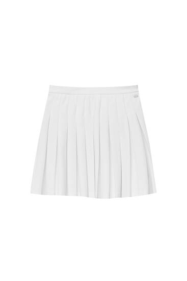 White box pleat mini skirt