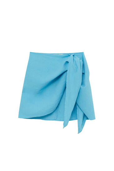Wrap skirt with knot