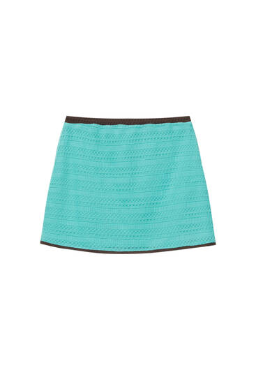 Mini skirt with contrast ribbed detail