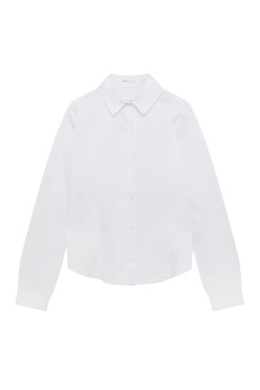 Camisa branca de popelina