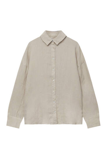 100% linen shirt with a crossed back