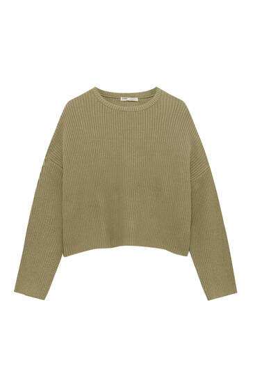 Purl-knit sweater