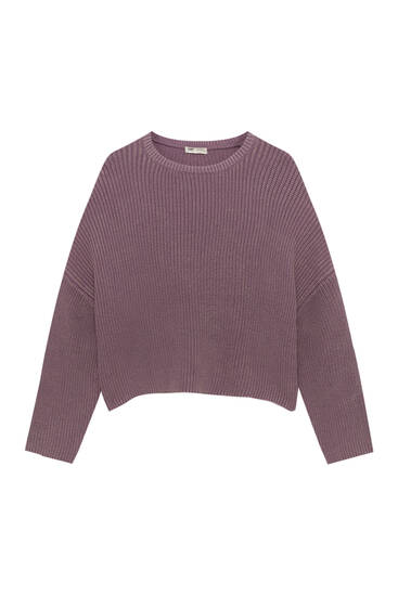 Purl-knit sweater