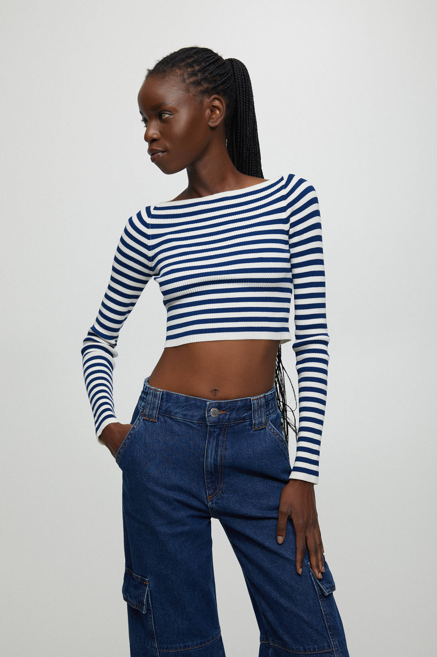 Pull & Bear - Striped boat neck sweater