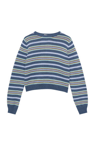 Blue striped knit sweater