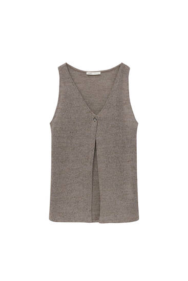 Cropped knit vest