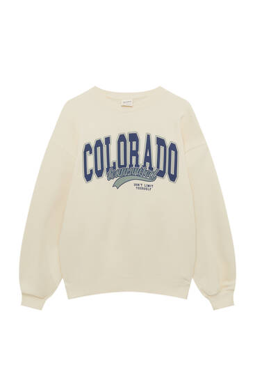 Sweater met collegeprint