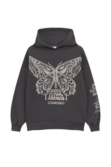 Hoodie with butterfly print