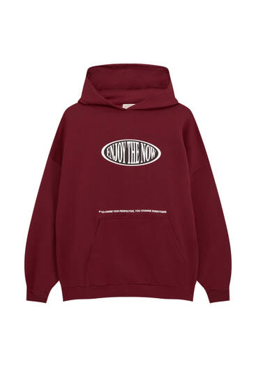 Oversize contrast print hoodie