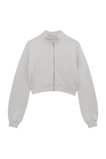 Cropped hoodie with zip