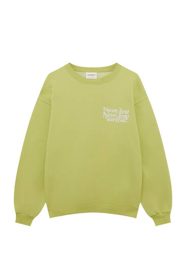 Lime sweatshirt with embroidered detail