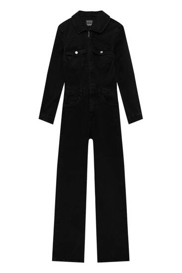 pull and bear black jumpsuit