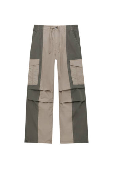 Panelled parachute trousers