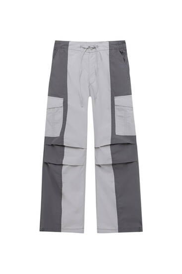 Panelled parachute trousers
