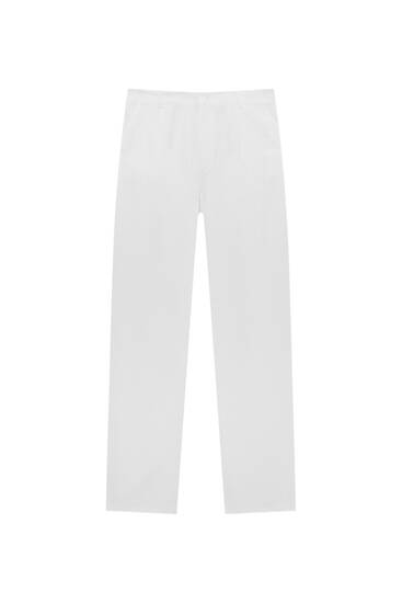 Rustic straight-fit trousers