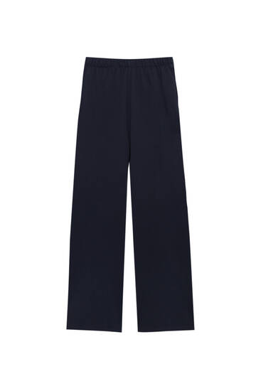Straight fit trousers with elastic waistband