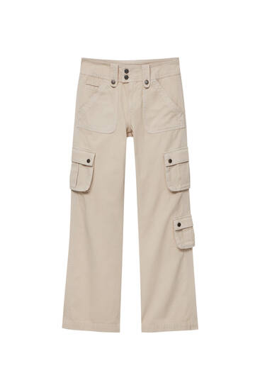 Cargo flared trousers