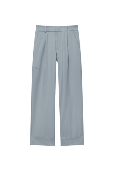 Darted smart trousers with piping