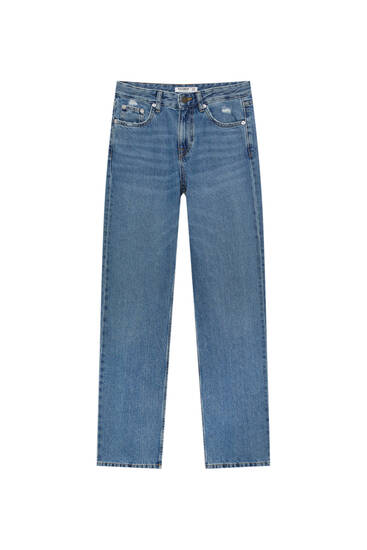 ג'ינס mid waist בגזרה ישרה