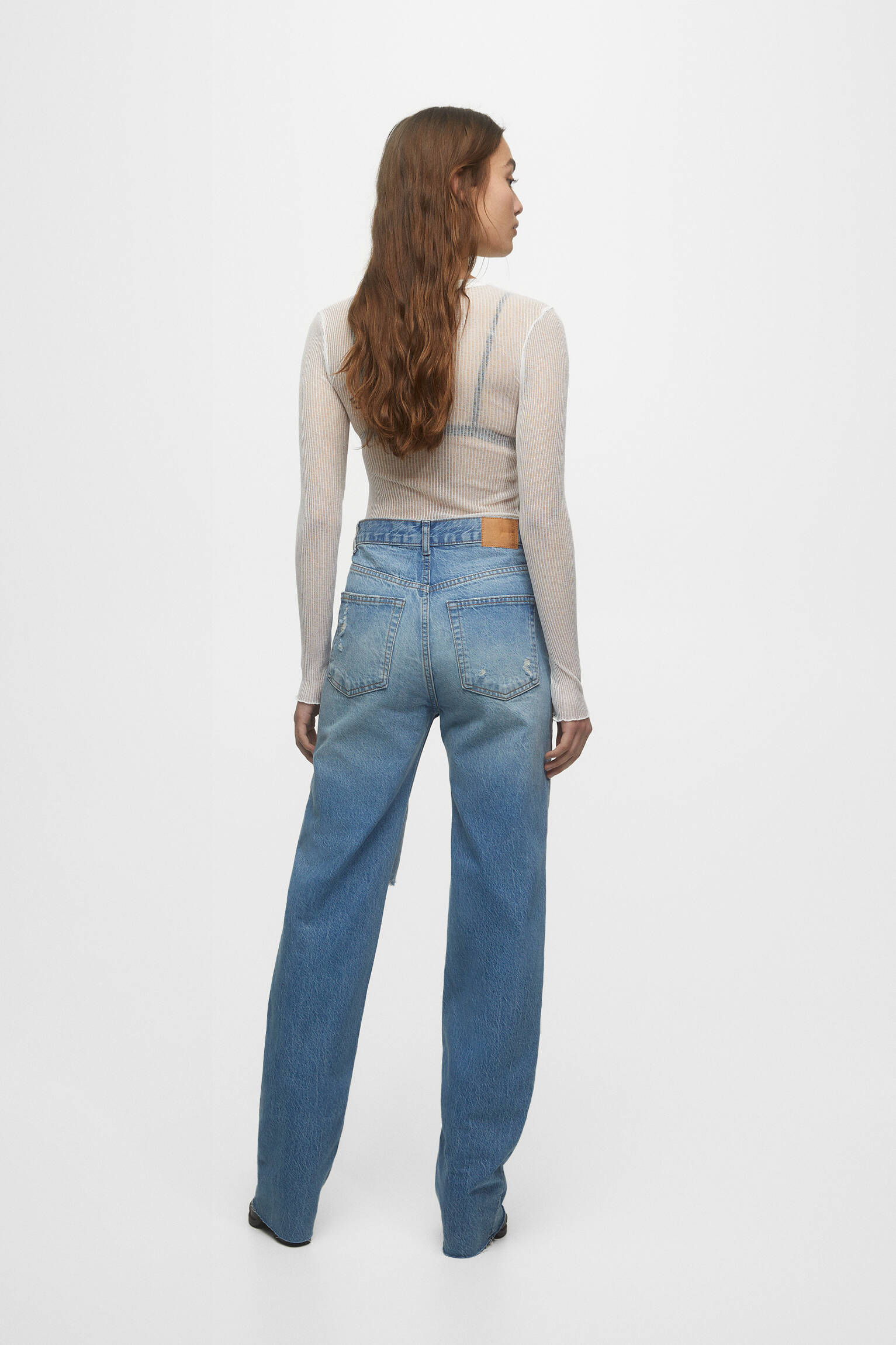 Jeans rectos rotos - PULL&BEAR