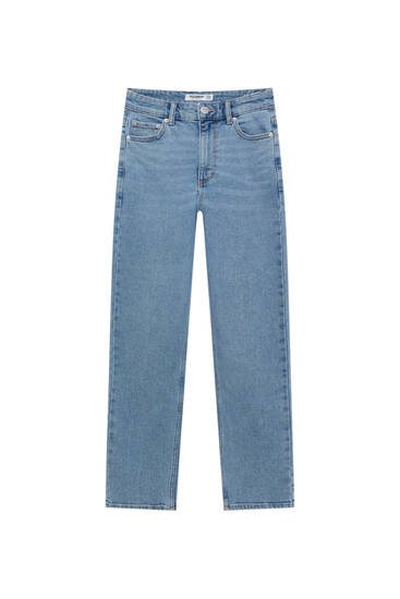 High waist mom-fit slim jeans
