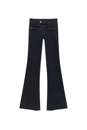 Bootcut-Jeans mit niedrigem Bund