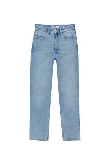 Mom-Jeans im Slim-Fit mit hohem Bund