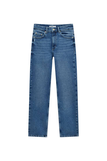 High waist mom-fit slim jeans