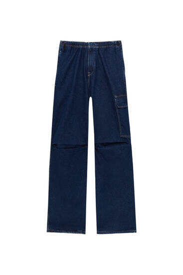 Low-waist parachute jeans