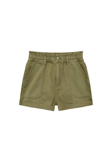 Paperbag Bermuda shorts with front pockets